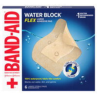 Band-Aid Adhesive Pads, Large - 6 Each 