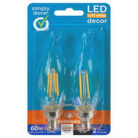 Simply Done LED Soft White Decor 5.5 Watts 500 Lumens Clear B10 Bulbs - 2 Each
