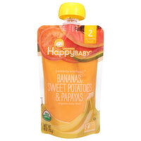 Happy Baby Baby Food, Organic, Bananas, Sweet Potatoes & Papayas, 2 (6+ Months) - 4 Ounce 