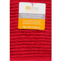 MUkitchen Dishcloth, 100% Cotton, Ruby, Ridged Texture - 1 Each 