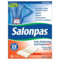 Salonpas Pain Relieving Gel-Patch, Hot, Stretchable