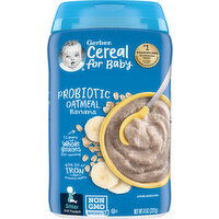 Gerber Oatmeal, Probiotic, Banana, Sitter 2nd Foods