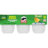 Pringles Potato Crisps, Sour Cream & Onion Flavored - 12 Each 