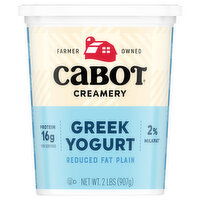 Cabot Creamery Yogurt, Plain, Greek, Reduced Fat - 2 Pound 