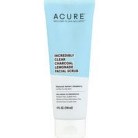 Acure Facial Scrub, Incredibly Clear, Charcoal Lemonade - 4 Ounce 