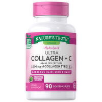 Nature's Truth Ultra Collagen + C, Hydrolyzed, Caplets - 90 Each 