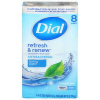 Dial Antibacterial Spring Water Scent Deodorant Bar Soap - 8 Each