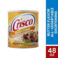 Crisco Shortening, All Vegetable, Butter Flavor - 48 Ounce 