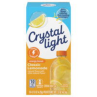 Crystal Light Drink Mix, Energy Boost, Classic Lemonade - 10 Each 