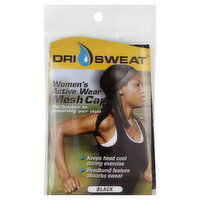 Dri Sweat Mesh Cap, Women's, Black - 1 Each 