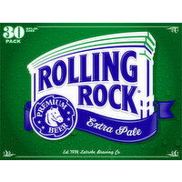 Rolling Rock Beer, Premium, Extra Pale, 30 Pack - 30 Each 