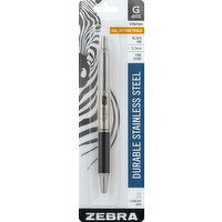 Zebra Gel Pen, Retractable, Black Ink, Fine Point, 0.5 mm - 1 Each 