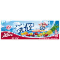 Hawaiian Punch Flavored Juice Drink, Fruit Juicy Red, 12 Pack - 12 Each 