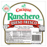 Cacique Cheese, Part Skim Milk, Queso Fresco - 10 Ounce 