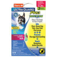 Hartz Flea & Tick Drops, for Dogs & Puppies - 3 Each 