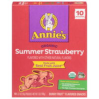 Annie's Bunny Fruit Snacks, Organic, Summer Strawberry - 10 Each 