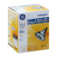 Ge Light Bulb, Halogen, Indoor/Outdoor Floodlight, 80 Watts - 1 Each 