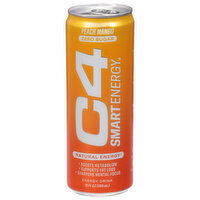 C4 Energy Drink, Zero Sugar, Peach Mango, Sparkling