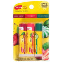 Carmex Lip Balm, Moisturizing, Fresh Cherry/Strawberry/Wintergreen, SPF 15 - 3 Each 