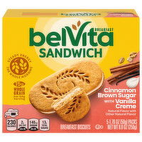 BELVITA belVita Breakfast Sandwich Cinnamon Brown Sugar with Vanilla Creme Breakfast Biscuits, 5 Packs (2 Sandwiches Per Pack) - 8.8 Ounce 