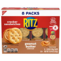 RITZ Peanut Butter Sandwich Crackers, Lunch Snacks, 8 Snack Packs (6 Crackers Per Pack) - 11.04 Ounce 