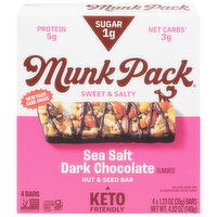 Munk Pack Nut & Seed Bar, Sea Salt Dark Chocolate, Sweet & Salty - 4 Each 