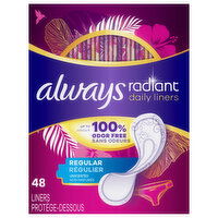 Always Liners, Daily, Regular, Radiant - 48 Each 