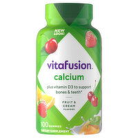 Vitafusion Calcium, Gummies, Fruit & Cream Flavors - 100 Each 