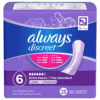 Always Discreet Pads, Extra Heavy, Long, 6 - 28 Each 