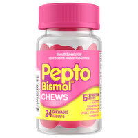 Pepto Bismol Chews, 5 Symptom Relief - 24 Each 