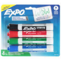 Expo Dry Erase Markers, Assorted Ink, Low Odor - 4 Each 