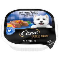 Cesar Canine Cuisine, Rotisserie Chicken Flavor with Bacon & Cheese, Loaf & Topper in Sauce - 3.5 Ounce 