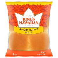 King's Hawaiian Rolls, Savory Butter - 4 Each 