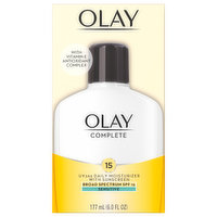 Olay Moisturizer, Daily, with Sunscreen, Sensitive, Broad Spectrum SPF 15 - 6 Fluid ounce 