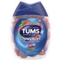 Tums Antacid, Chewy Bites, Extra Strength, 750 mg, Chewable Tablets, Assorted Berries - 60 Each 