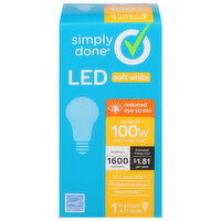 Simply Done Light Bulb, LED, Soft White, 15 Watts