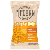 Pipcorn Cheese Balls, Real Cheddar - 4.5 Ounce 