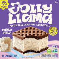 Jolly Llama Sandwiches, Premium Vanilla - 4 Each 