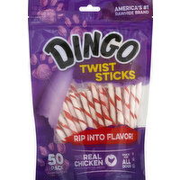 Dingo Snack for All Dogs, Twist Sticks, 50 Pack - 50 Each 