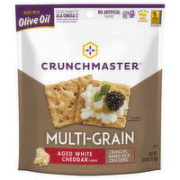 Crunchmaster Crackers, Aged White Cheddar Flavored, Multi-Grain - 4 Ounce 