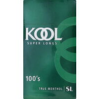 Kool Cigarettes, True Menthol, Super Longs, 100's, 2-Way Box