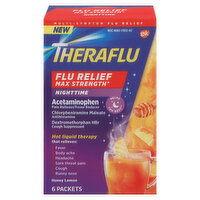 Theraflu Flu Relief, Multi-Symptom, Max Strength, Nighttime, Honey Lemon - 6 Each 