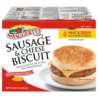 Swaggerty's Farm Sandwiches, Sausage & Cheese Biscuit - 4 Each 