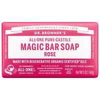 Dr. Bronner's Magic Bar Soap, Pure-Castile, All-One, Rose - 5 Ounce 