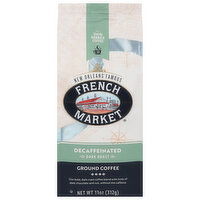 French Market Coffee, Ground, Dark Roast, Decaffeinated - 11 Ounce 