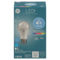 GE Light Bulb, LED+, Color, 9.5 Watts - 1 Each 