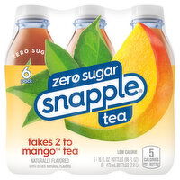 Snapple Tea, Zero Sugar, Takes 2 to Mango, 6 Pack - 6 Each 