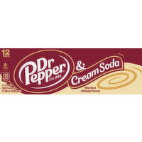 Dr Pepper Soda, Cream, 12 Pack - 12 Each 