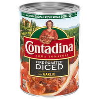 Contadina Fire Roasted Diced Roma Tomatoes with Garlic - 14.5 Ounce