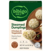 Bibigo Dumplings, Steamed, Chicken & Vegetable - 6.6 Ounce 